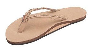 Rainbow Sandals Women’s Flirty Braidy Premier Leather w/Single Braided Strap, Sierra Brown, Ladies Small / 5.5-6.5 B(M) US