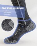 Niorasen Men's Cotton Crew Work Socks, 5 Pairs Cushioned Boot Socks, Moisture Wicking Athletic Socks for Hiking Sports Running 10-13 (Navy)