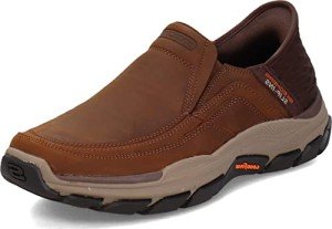 Skechers USA Men's Men's Respected-Elgin Hands Free Slip-in Moccasin, Brown, 10