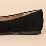 Amazon Essentials Women's Comfortable Square-Toe Slip On Ballet Flat, Black, 6