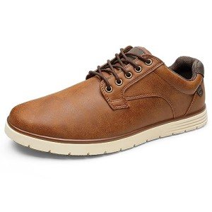 NCCB Men's Casual Dress Sneakers Lace Up Formal Oxfords Dress Shoes for Men Slip-on Comfortable Brown Shoes for Bussiness/Travel/Work Size 10.5