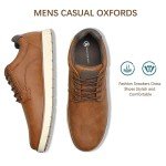 NCCB Men's Casual Dress Sneakers Lace Up Formal Oxfords Dress Shoes for Men Slip-on Comfortable Brown Shoes for Bussiness/Travel/Work Size 10.5