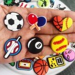 Ella & Emma 50pcs Boys Shoe Charms - Sports, Video Games, Basketball, Football & Fun Themes for Kids & Teens | DIY Pins & Accessories for Shoes, Bracelet, Wristband, Clog Sandals