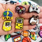 Ella & Emma 50pcs Boys Shoe Charms - Sports, Video Games, Basketball, Football & Fun Themes for Kids & Teens | DIY Pins & Accessories for Shoes, Bracelet, Wristband, Clog Sandals
