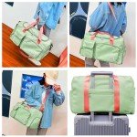 Suruid Travel Duffel Bag with Shoes Compartment Sports Gym Bag with Dry Wet Separated Pocket for Men and Women, Overnight Bag Weekender Bag Training Handbag Yoga Bag - Bright Green Pink