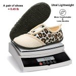 JIASUQI Womens Slip-on Moccasin Slippers for Women Bedroom Shoes Slippers Leopard Size 8.5-9.5