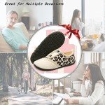 JIASUQI Womens Slip-on Moccasin Slippers for Women Bedroom Shoes Slippers Leopard Size 8.5-9.5