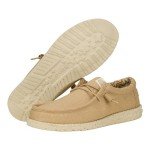 Hey Dude Men's Wally Stretch Canvas Tan Size 11 | Men's Shoes | Men Slip-on Loafers | Comfortable & Light-Weight