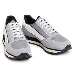 AX Armani Exchange mens Lifestyle Sneaker, Light Grey + Off White, 9 US