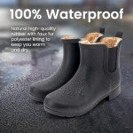 Chooka Women's Waterproof Plush Chelsea Bootie Chelsea Boot, Delridge Black, 9 M
