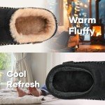 Zigzagger Men's Slip On Moccasin Slippers, Indoor/Outdoor Warm Fuzzy Comfy House Shoes, Fluffy Wide Loafer Slippers,Grey, 11-12 D(M) US