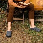 Zigzagger Men's Slip On Moccasin Slippers, Indoor/Outdoor Warm Fuzzy Comfy House Shoes, Fluffy Wide Loafer Slippers,Grey, 11-12 D(M) US