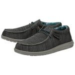 Hey Dude Men's Wally Sox Charcoal Men's 8 & Women's 10 | Men's Loafers | Men's Slip On Shoes | Comfortable & Light-Weight