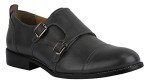 LIBERTYZENO Mens Double Buckle Genuine Leather Kiltie Monk Strap Dress Shoes 1282 Grey 8