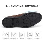 HEEZ Men's Oxford Shoes, Brown Lace Up Dress Oxford Shoes, Comfortable Classic Formal Shoes for Men with Round Toe, Removable Rebounded Insole, Medium Arch Support, Lightweight PU Outsole, Size 7