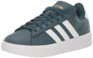 adidas Women's Grand Court Cloudfoam Lifestyle Comfort Sneaker, Arctic Night/White/Gold Metallic, 9.5
