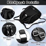 ZIXKUB Basketball Backpack, Soccer Bag with Ball Compartment/Separate Shoe Bag/Wet Pocket, Sports Drawstring Backpack for Men Women, Large Water Resistant Draw String Back Bag Gym Bag for Swim（Black）