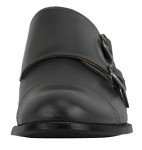 LIBERTYZENO Mens Double Buckle Genuine Leather Kiltie Monk Strap Dress Shoes 1282 Grey 8