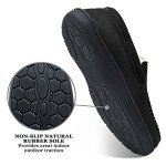 Honalika Men's Fuzzy Moccasin House Slippers Memory Foam, Cozy Mens Fluffy Warm Indoor Slippers Closed Back For Winter, Non-Slip Soft Comfy Fur lined Bedroom Slippers for Men