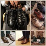 Stepace 1/8" Waxed Round Shoe Laces, [2 Pair] Oxford Shoelaces for Boots and Dress Shoes Black-86