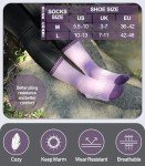 DYW Womens Merino Wool Hiking Socks Thermal Warm Winter Boot Crew Socks Cushion Work Walking Gift Socks 5 Pairs （5 Pairs Color Mix A,Large）