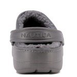 Nautica Men's Clogs -Warm Sandal - Fuzzy Slippers Slip-On With Adjustable Back Strap With Faux Fur - Classic Lined Clog Sports Winter Shoe-River Coast Cozy-Grey Size-10