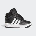 adidas Hoops 3.0 Mid Top Basketball Shoe, Black/White/Grey, 5 US Unisex Big Kid