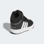adidas Hoops 3.0 Mid Top Basketball Shoe, Black/White/Grey, 5 US Unisex Big Kid