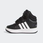 adidas Hoops 3.0 Mid Top Basketball Shoe, Black/White/Grey, 5 US Unisex Big Kid