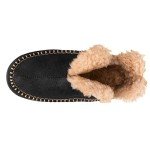 Wishcotton Men's Moccasin Bootie Slippers With Cozy Memory Foam, Winter Warm Fuzzy Indoor Outdoor House Shoes Black,11 M US