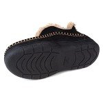 Wishcotton Men's Moccasin Bootie Slippers With Cozy Memory Foam, Winter Warm Fuzzy Indoor Outdoor House Shoes Black,11 M US