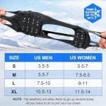 Ice Cleats for Shoes and Boots Non Slip Ice Gripper Crampons for Women Men Kids 24 Studs Universal Snow Cleats with Adjustable Straps for Hiking Climbing Ice Fishing