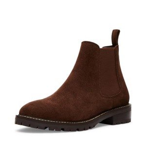 Steve Madden Women's Leopold Chelsea Boot, Brown Suede, 7.5