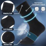 EBMORE Merino Wool Socks for Men Winter Thermal Warm Thick Hiking Boot Heavy Valentines Day Gifts for Him Stocking Stuffers Soft Cozy Socks for Cold Weather 5 Pack(Classic Black(5 Pairs))