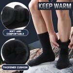 EBMORE Merino Wool Socks for Men Winter Thermal Warm Thick Hiking Boot Heavy Valentines Day Gifts for Him Stocking Stuffers Soft Cozy Socks for Cold Weather 5 Pack(Classic Black(5 Pairs))