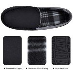 MIXIN Slippers for Men House Shoes Moccasin with Comfortable Memory Foam Indoor Outdoor black grey 10.5