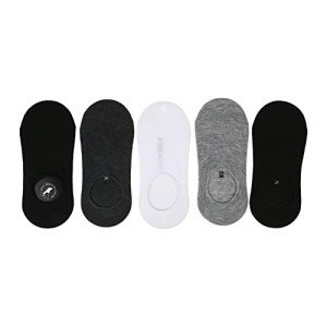 Steve Madden Women's 5 Pairs Ankle Socks, Sneaker Foot Liners, Loafer, Flats, Athletic, Slip-On - Footies Socks for Women, Black/White/Grey