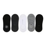 Steve Madden Women's 5 Pairs Ankle Socks, Sneaker Foot Liners, Loafer, Flats, Athletic, Slip-On - Footies Socks for Women, Black/White/Grey