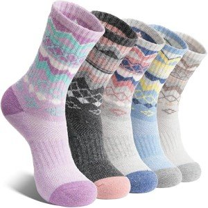 EBMORE Womens Merino Wool Hiking Socks Thermal Warm Winter Boot Crew Cushion Work Gift Socks 5 Pairs (Nordic,M)