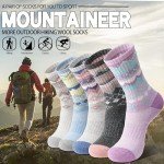 EBMORE Womens Merino Wool Hiking Socks Thermal Warm Winter Boot Crew Cushion Work Gift Socks 5 Pairs (Nordic,M)