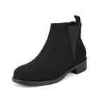 DREAM PAIRS Women's Ankle Boots Chunky Low Heel Chelsea Booties Slip On Elastic Fall Short Boots,Size 11,Black,Isabella-2