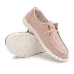 Hey Dude Women's Wendy Sparkling Rose Gold Size 8 | Women’s Shoes | Women’s Lace Up Loafers | Comfortable & Light-Weight
