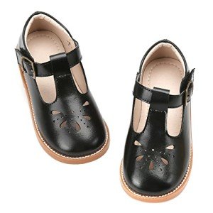 Kiderence Toddler Girls Mary Jane Dress Shoes Little Girls School Oxford Black Flats Size 9