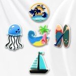 Qimbytar 15Pcs Summer Sports Shoe Charms Fit for Clog Sandals Decoration, Beach Shoe Charms for Party Favor