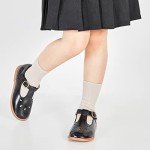 Kiderence Toddler Girls Mary Jane Dress Shoes Little Girls School Oxford Black Flats Size 9