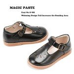 Kiderence Toddler Girls Mary Jane Dress Shoes Little Girls School Oxford Black Flats Size 9