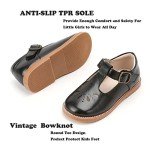 Kiderence Toddler Girls Mary Jane Dress Shoes Little Girls School Oxford Black Flats Size 9