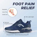 FitVille Wide Width Walking Sneakers Arch Support Shoes for Men Lifestyle Running Shoes for Wide Feet Cross Training Shoes Flat Wide Toe Trainers Shoes (Majolica Blue, 11.5 Wide)