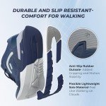 FitVille Wide Width Walking Sneakers Arch Support Shoes for Men Lifestyle Running Shoes for Wide Feet Cross Training Shoes Flat Wide Toe Trainers Shoes (Majolica Blue, 11.5 Wide)