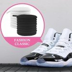 NDTEZUGT 2 Pairs 5mm Basketball Shoe Laces for Jordan 11 Sneakers, Thick Round Heavy Duty Shoelaces Strings Replacement (White,54"/140cm)